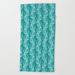 Teal Banana Leaves Print - Jungle Brights Beach Towel