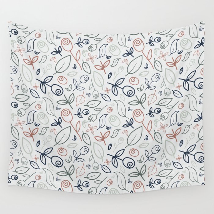 Roses and Leaves Light Wall Tapestry