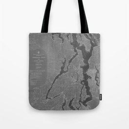 Puget Sound Washington State Nautical Chart Map Print 1956, Map Art Prints Tote Bag