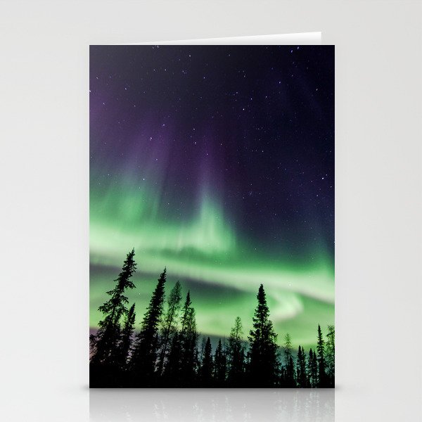 Aurora during geomagnetic storm in Yellowknife, Canada Stationery Cards