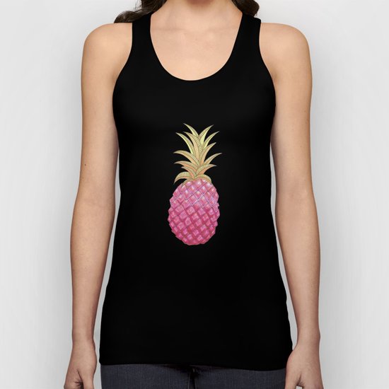 Ombre Pink Pineapple Unisex Tank Top