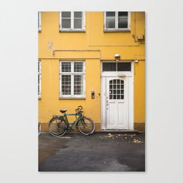 yellow house with bikes, Copenhagen Canvas Print