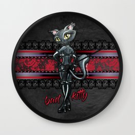 Bad Kitty Wall Clock