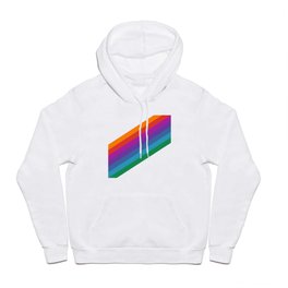 White & Rainbow Stripe Hoody