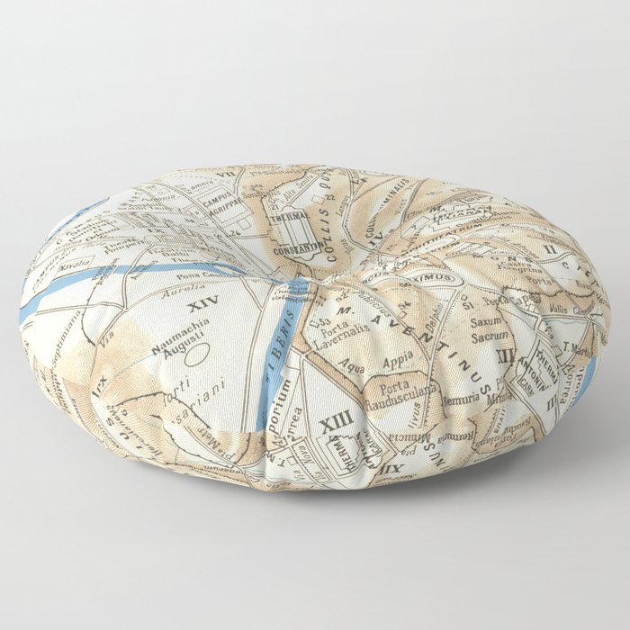 Vintage Map of Rome Italy (1870) Floor Pillow