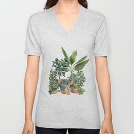 House Plants Watercolor Illustration 7 V Neck T Shirt