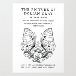 The Picture of Dorian Gray Oscar Wilde Title Page Art Print