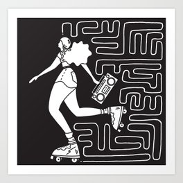 Street skater black and white Art Print