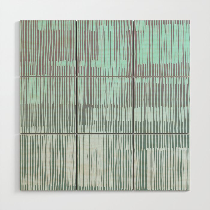 Lines | Aqua Mint Green Wood Wall Art