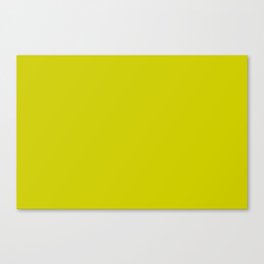 Green Yellow Solid Color Popular Hues Patternless Shades of Olive Collection Hex #cccc00 Canvas Print