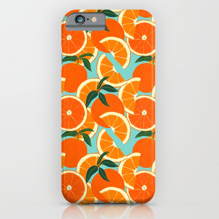 orange harvest - blue iphone case