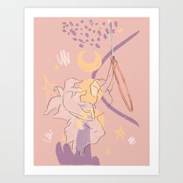 To the moon and back again Art Print