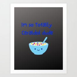 Funny Outer Space and food Art Print