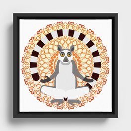Lemur yoga Framed Canvas