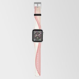 Retro Groovy Lines Abstract Pattern in Pink and Blush Apple Watch Band