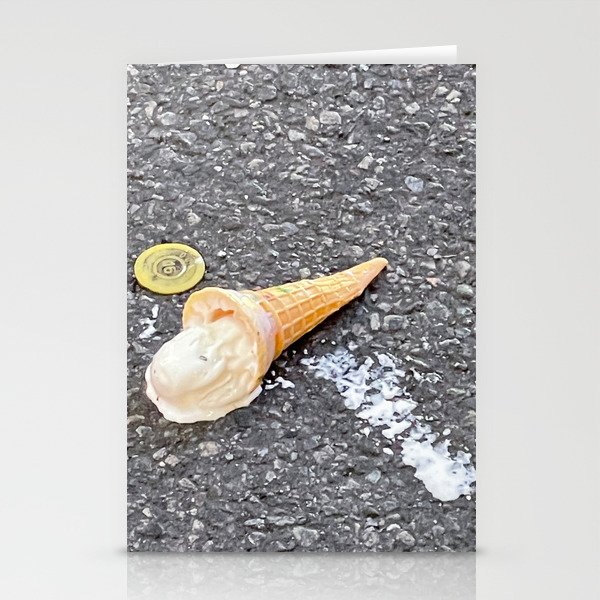 spilt ice cream cone Stationery Cards