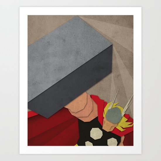 Paper Heroes - Thor Art Print