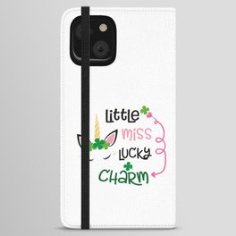St Patrick's Day Little Miss Lucky Charm iPhone Wallet Case