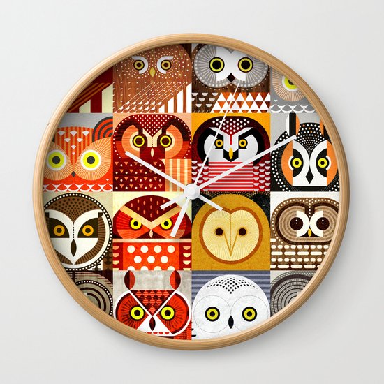 North American Owls Wall Clock