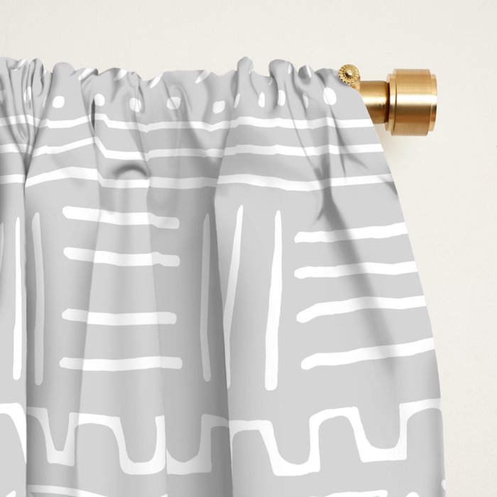 Mud Cloth On Light Gray Blackout Curtain By Wellingtonboot Society6