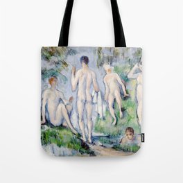 Vintage Male Nude - Group of Bathers by Paul Cézanne Tote Bag