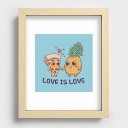 Love is Love Pineapple Pizza // Pride, LGBTQ, Gay, Trans, Bisexual, Asexual Recessed Framed Print