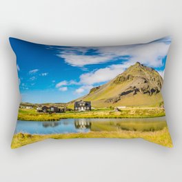 Arnarstapi Amtmansshus and Mount Stapafell, Iceland Rectangular Pillow