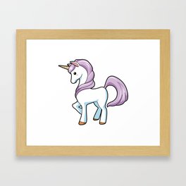 Cute Cartoon Unicorn Framed Art Print