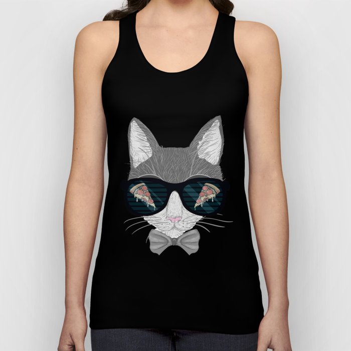 Cat in Pizza Shades Tank Top