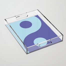 Pastel Blue and Very Peri Yin Yang Symbol Acrylic Tray
