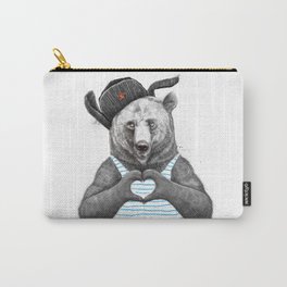 from russia with love Carry-All Pouch | Painting, Black and White, Animal, Love 