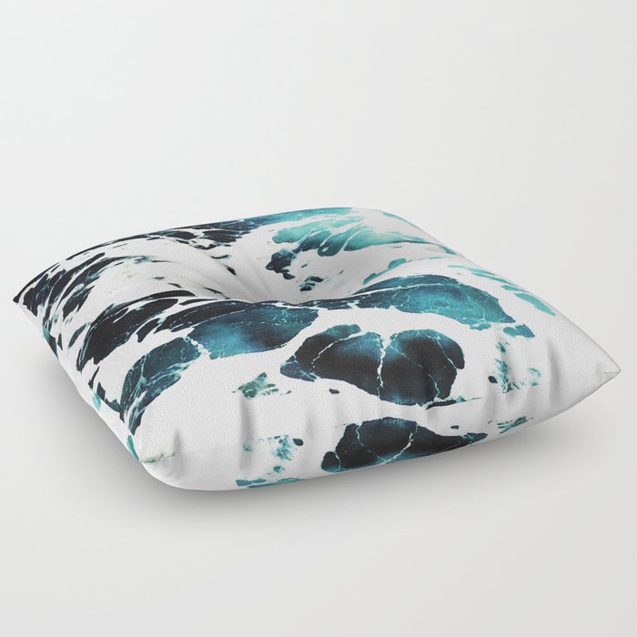 Dark Ocean Waves Floor Pillow