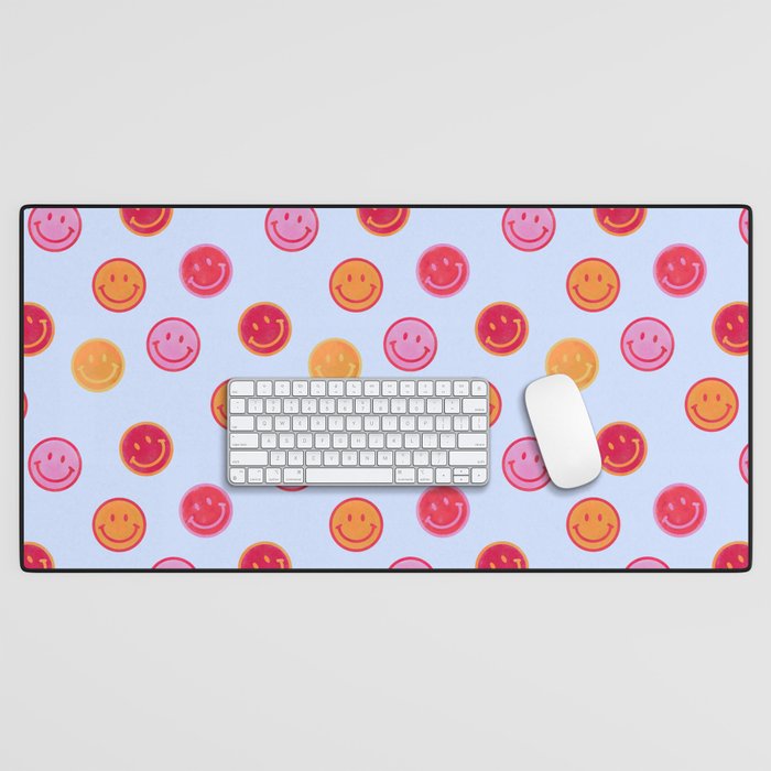 Smiling faces pattern no2 Desk Mat