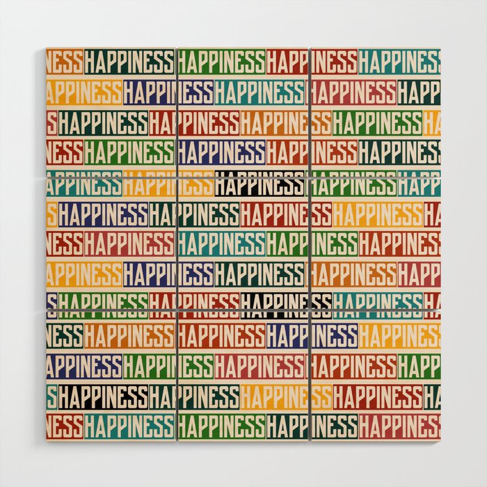 Happiness Colorful light Wood Wall Art