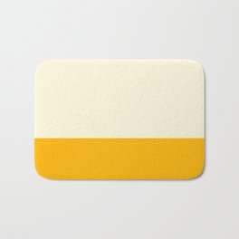 Minimalist Color Block Solid Stripe Pattern in Sunshine Saffron Yellow and Cream Bath Mat | Saffron, Color, Mustard, Gold, Yellow, Digital, Color Block, Graphicdesign, Minimalist, Solid 