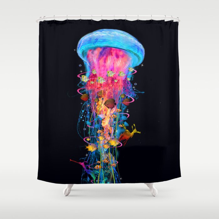 Super Electric Jellyfish Shower Curtain