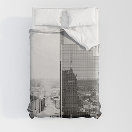 City in the Snow | Minneapolis Architecture Photography | Black and White Duvet Cover