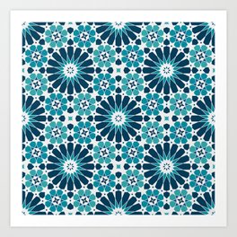 Arabic Tile Art Print | Mosaic, Traditional, Artistic, Geometry, Arabesque, Elegant, Pattern, Vintage, Tiled, Retro 