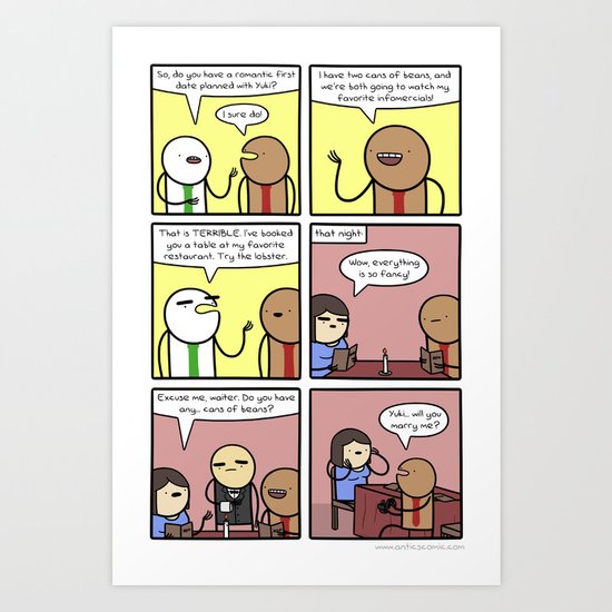 Antics #328 - getting hot feet Art Print
