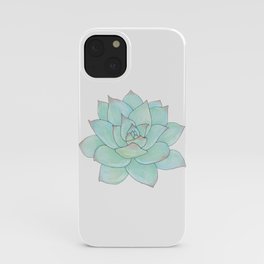 minimalist watercolor succulent on white background iPhone Case