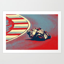 Motogp Inclined Double Traction Ground Red Race Capability Art Print