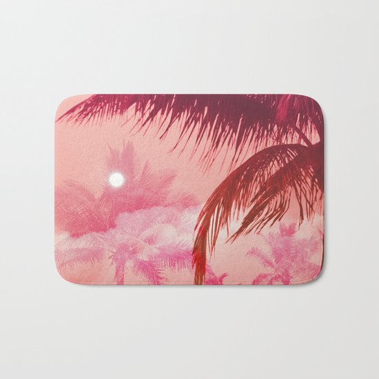 Tropical Pink Sunset Bath Mat