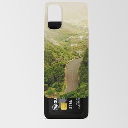 Winding road through bushy hills in Tenerife | Moody atmosphere with low clouds Android Card Case