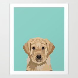 Labrador puppy pet portrait wall art and gifts for dog breed lovers Art Print