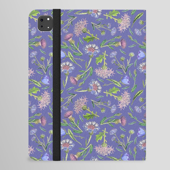 Cornflower, Thistle and Veri Peri Meadow floral pattern   iPad Folio Case