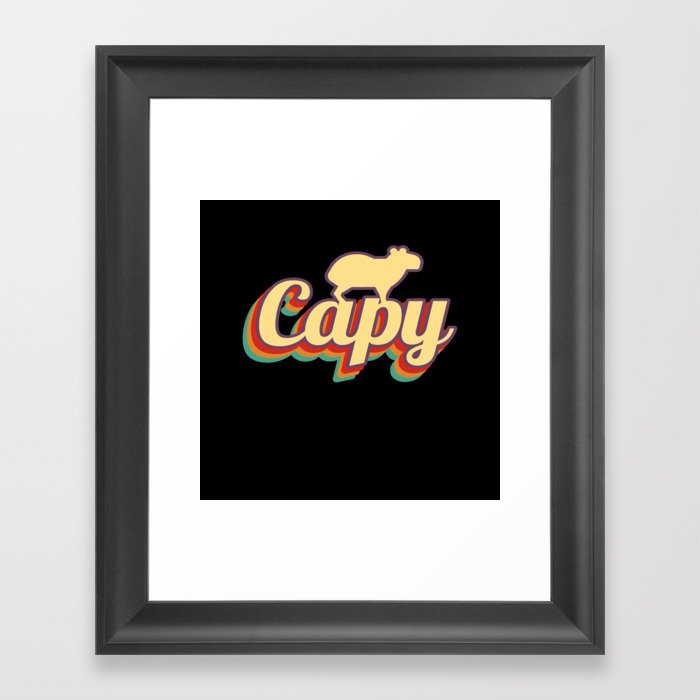 Capybara Retro Capibara Framed Art Print