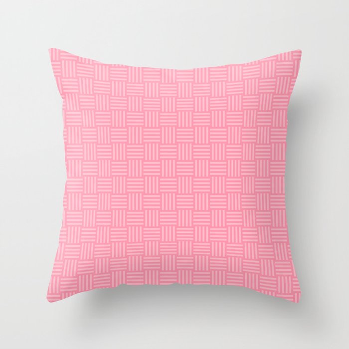 Light Pink Basketweave Throw Pillow