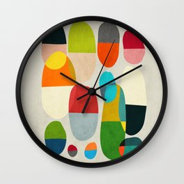 Jagged little pills Wall Clock | Minimalism, Vector, Cubism, Expressionism, Geometric, Midcentury, Pills, Curated, Other, Retro 