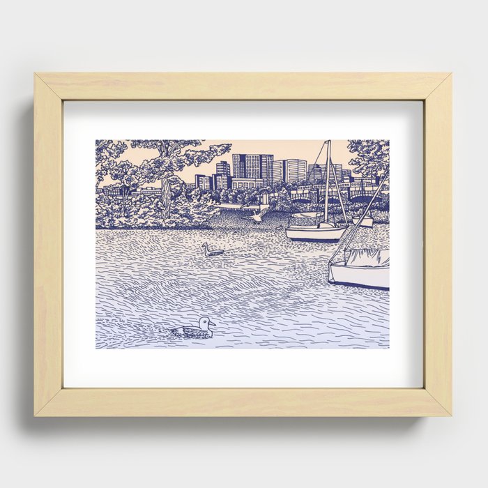 Charles River Esplanade Recessed Framed Print