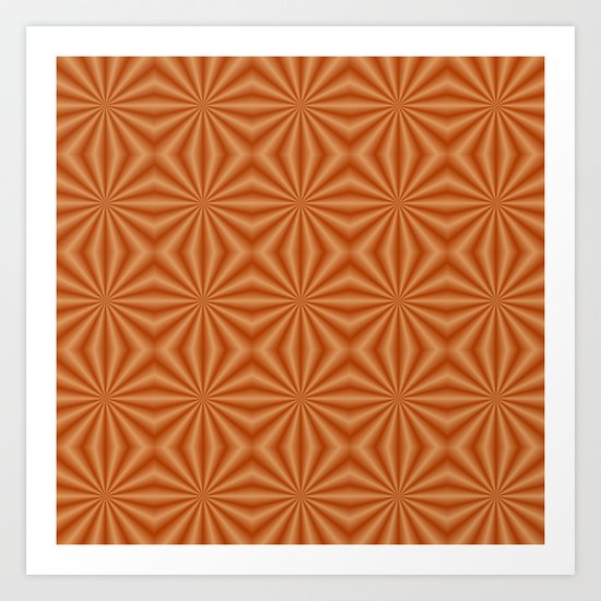 Orange Quilted Pattern Art Print
